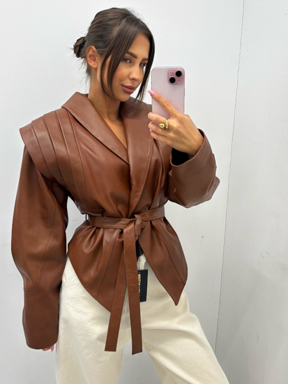 Leather jacket - Chocolate