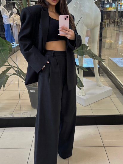 Linen suit set - Black