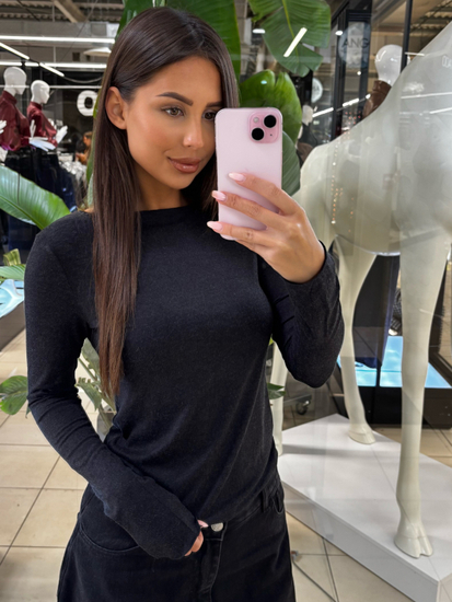 Blouse with open shoulders - Chocolate