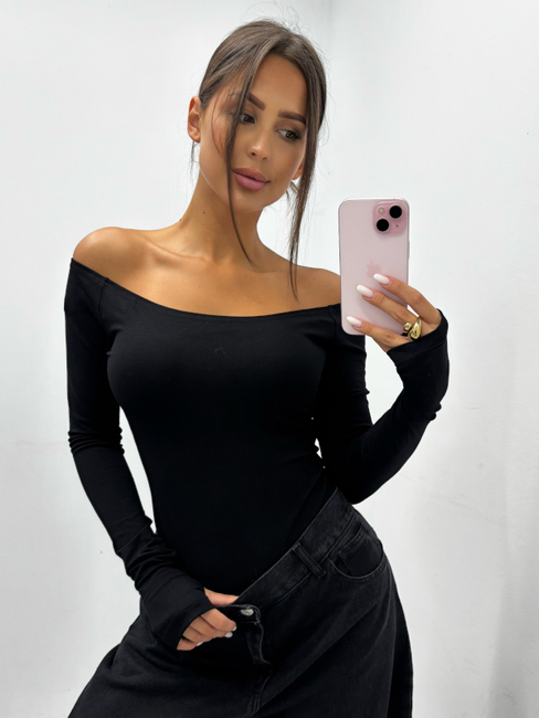Damskie body Łódka - Czarny