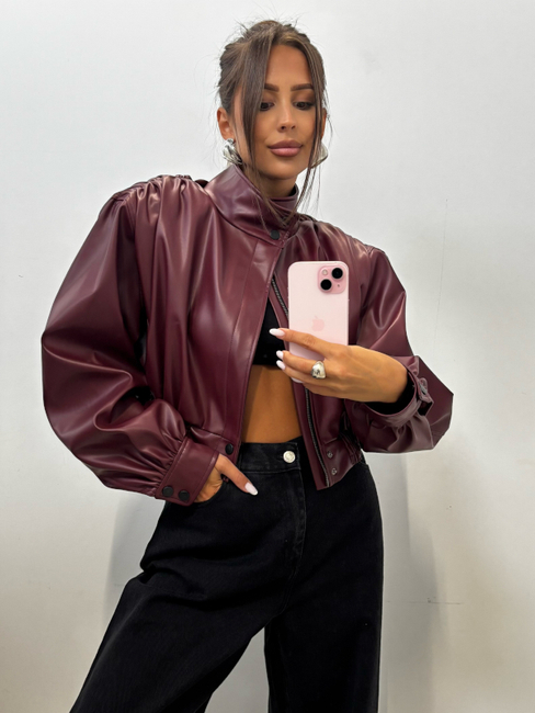 Eco leather jacket - Maroon