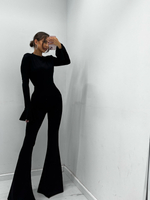 Long sleeve striped blouse - Grey