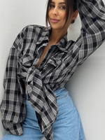 Koszula w kratę - Czarny