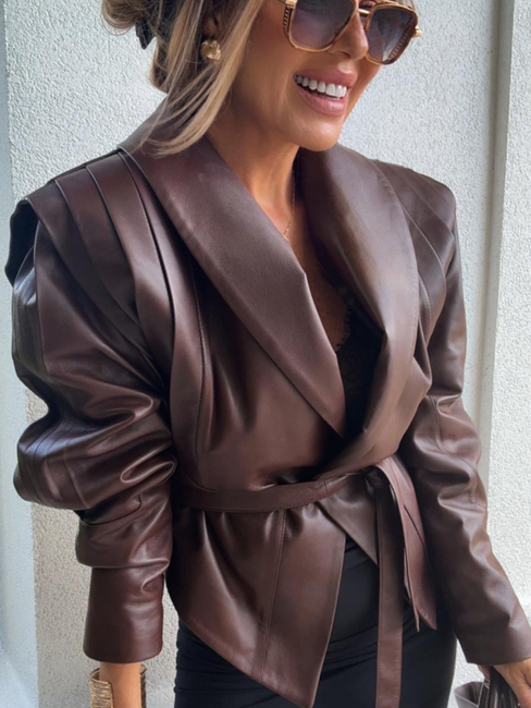 Leather jacket - Chocolate