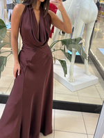 Long dress with open back - Chocolate