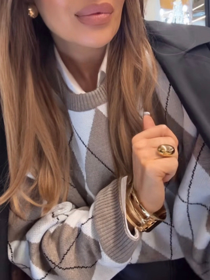 Long Sweater with decorative weave - soft ecru