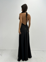 Long dress with open back - Black