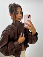 Eco leather jacket - Chocolate