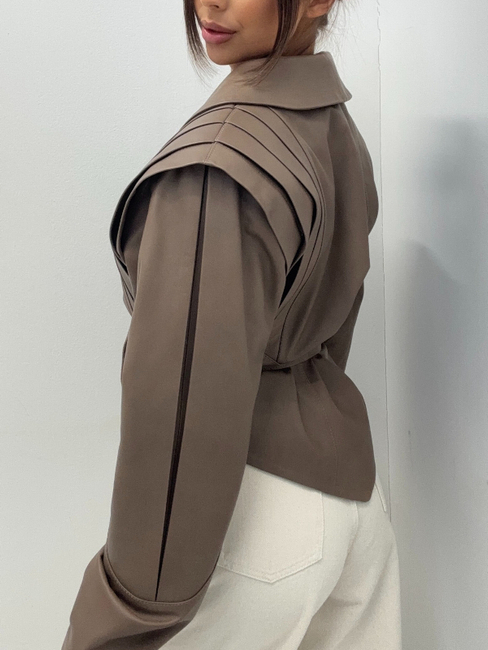 Kurtka skórzana - Taupe