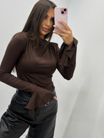 Long sleeve striped blouse - Grey