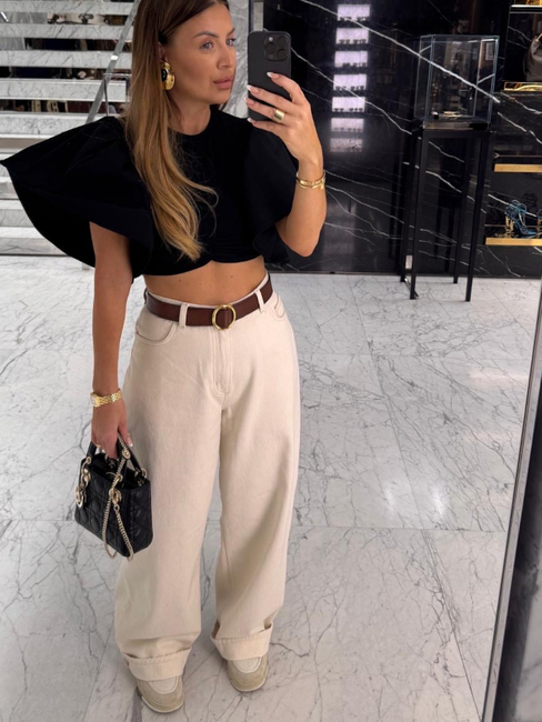 Oversize jeans - Beige