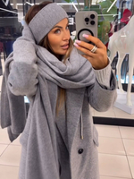 Wełniane rękawiczki- Szary