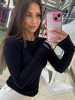 Long sleeve striped blouse - Black