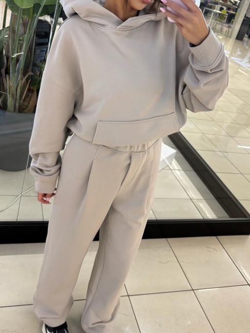 Basic sweatshirt set with hood - Orange