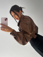 Eco leather jacket - Camel