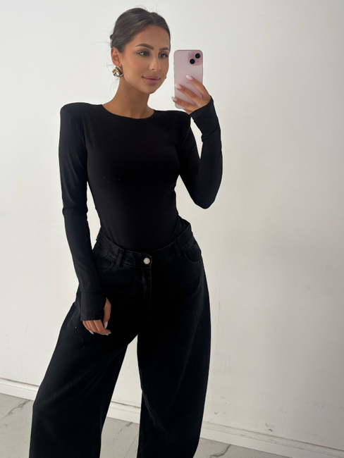 Women's bodysuit with cushions - Black