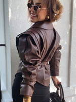 Leather jacket - Chocolate