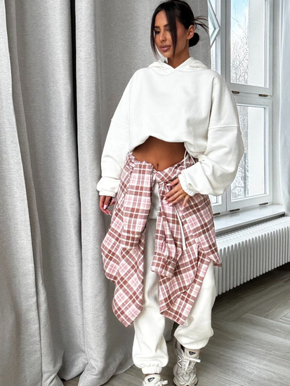 Basic sweatshirt set with hood - Orange