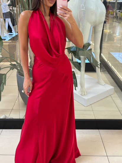 Long dress with open back - Red
