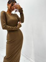 Cotton long dress - Khaki