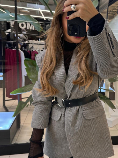 Women's Holly herringbone jacket - Mokka