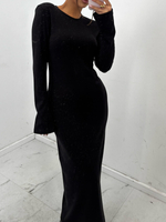 Cotton long dress - Black