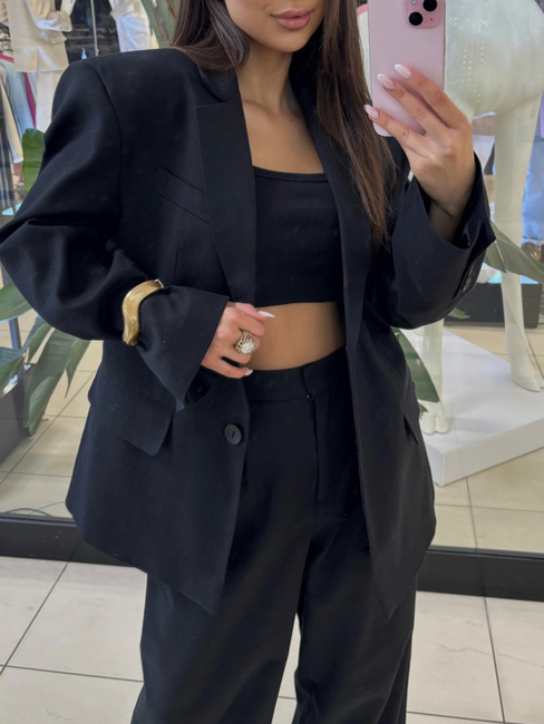 Linen suit set - Black