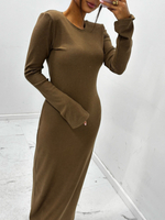 Cotton long dress - Khaki