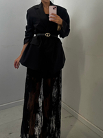 Long lace skirt - Black