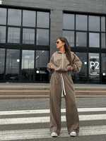 Komplet dresowy z rozpinaną bluzą - Khaki 