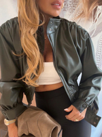 Eco leather jacket - Khaki