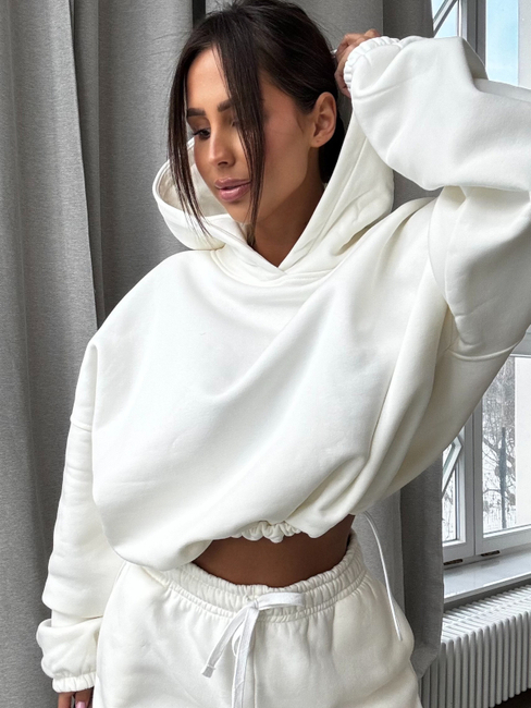 Basic sweatshirt set with hood - Orange