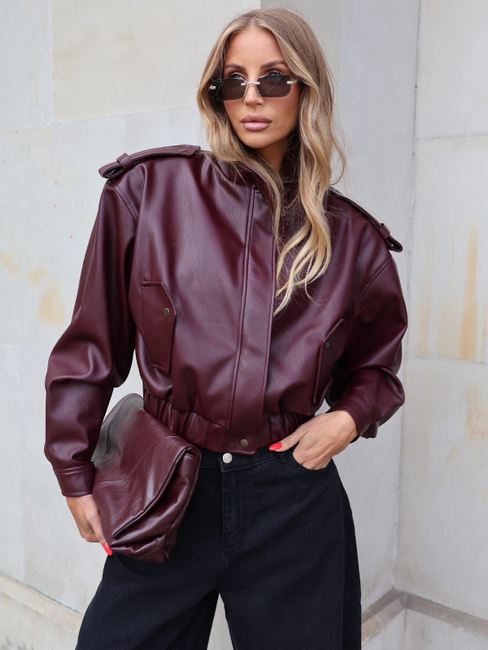 Eco leather jacket - Maroon
