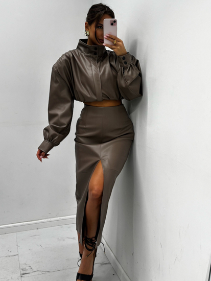 Suede Skirt - Milk Chocolate