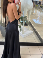 Long dress with open back - Black