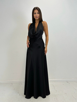 Long dress with open back - Black
