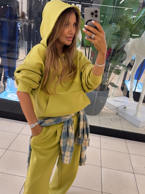 Basic sweatshirt set with hood - Orange