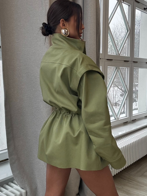 Kurtka-Kamizelka jeansowa 2w1  - Olive