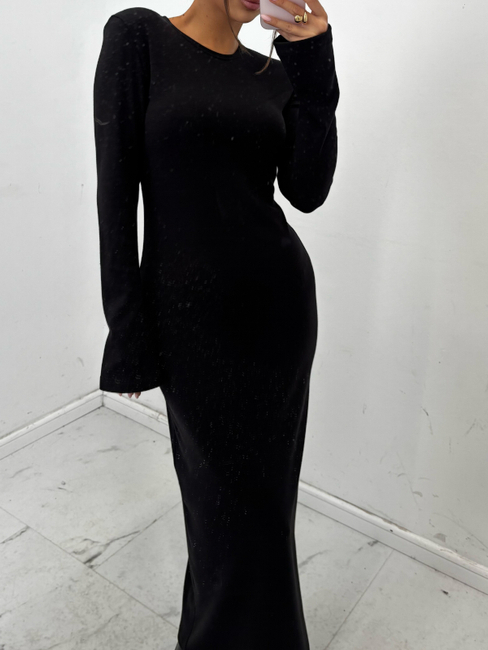 Cotton long dress - Black