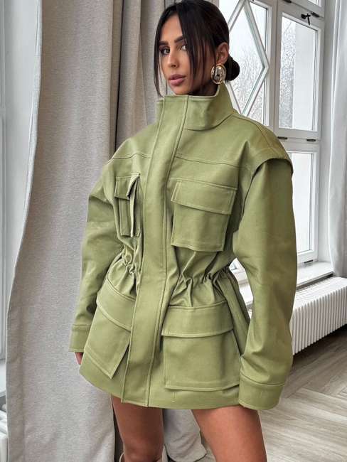 Kurtka-Kamizelka jeansowa 2w1  - Olive