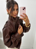 Eco leather jacket - Chocolate