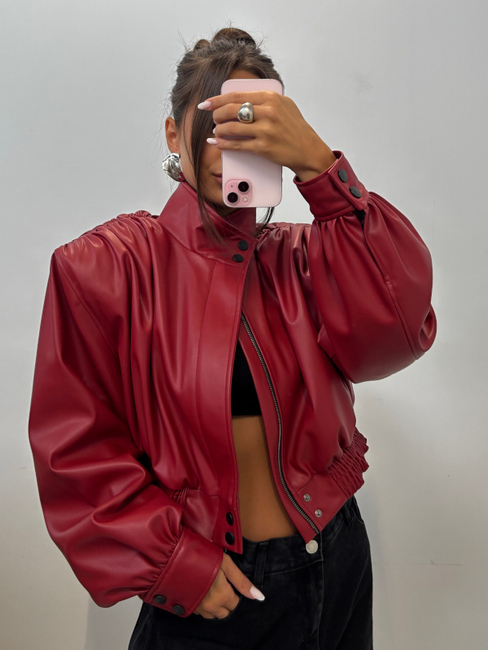 Eco leather jacket - Red