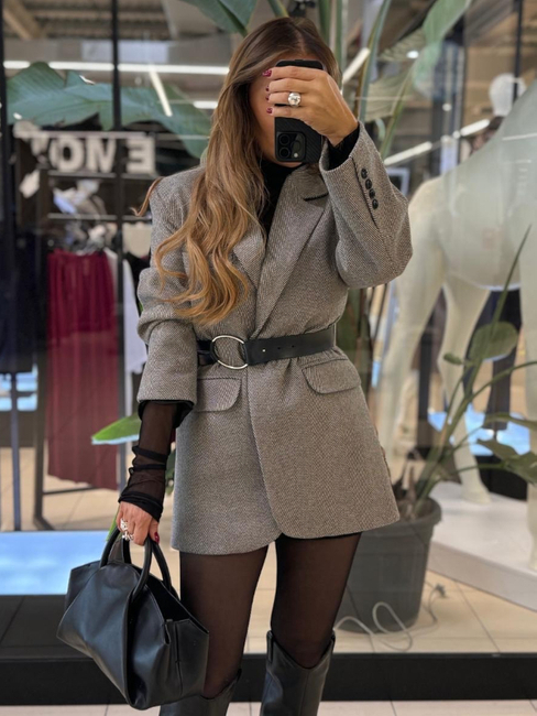 Women's Holly herringbone jacket - Mokka