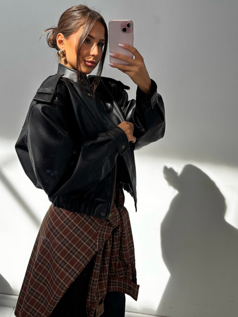 Eco leather jacket - Black