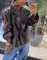 Patent leather jacket - Espresso 
