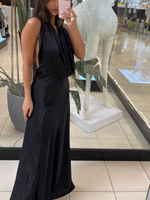 Long dress with open back - Black