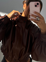 Eco leather jacket - Milk chocolate