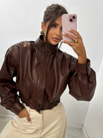 Eco leather jacket - Chocolate