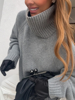 Long Sweater with decorative weave - soft ecru