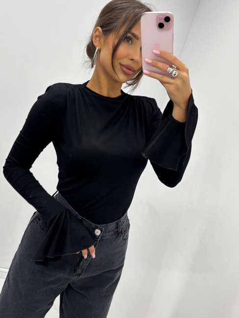 Long sleeve striped blouse - Grey